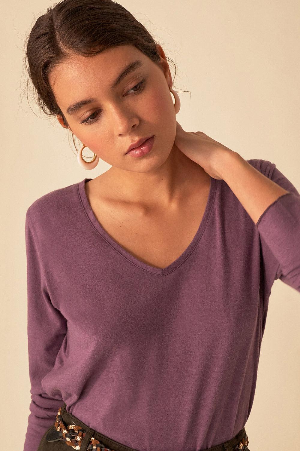 CAMISA GOLA V VIOLETTE CAMISA GOLA V VIOLETTE